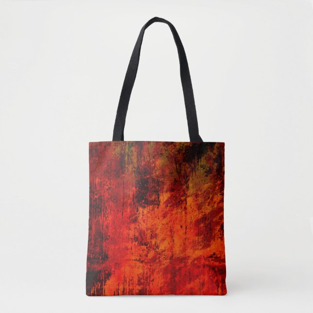Bright red dirty old black peeled background. Hall Tote Bag (Front)