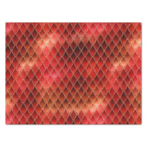 Bright Red Dragon Scales Tissue Paper