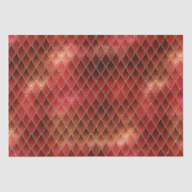 Bright Red Dragon Scales Tissue Paper (Front)