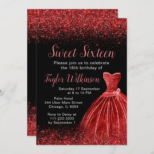 Red and Black Sweet Sixteen Dresses