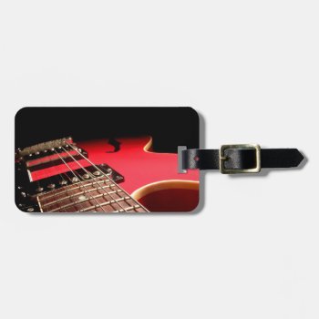 Bright Red Electric Guitar Photo Luggage Tag by VoXeeD at Zazzle