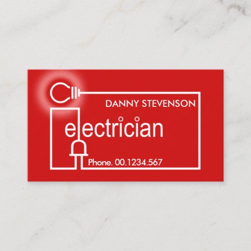 Bright Red Electrician Wiring Circuit Business Card