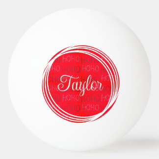 Bright red festive Hohoho pattern wine charms Ping Pong Ball