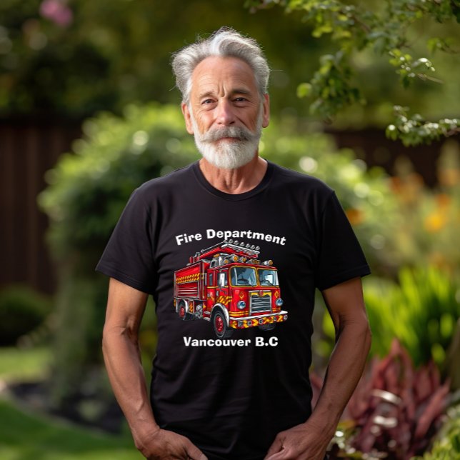 Bright red fire truck ready for action in the city T-Shirt (Creator Uploaded)