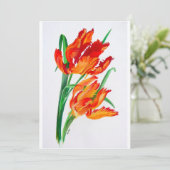 Bright Red Flamboyant Parrot Tulips (Standing Front)