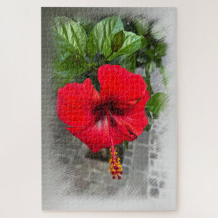 Bright red flower jigsaw puzzle