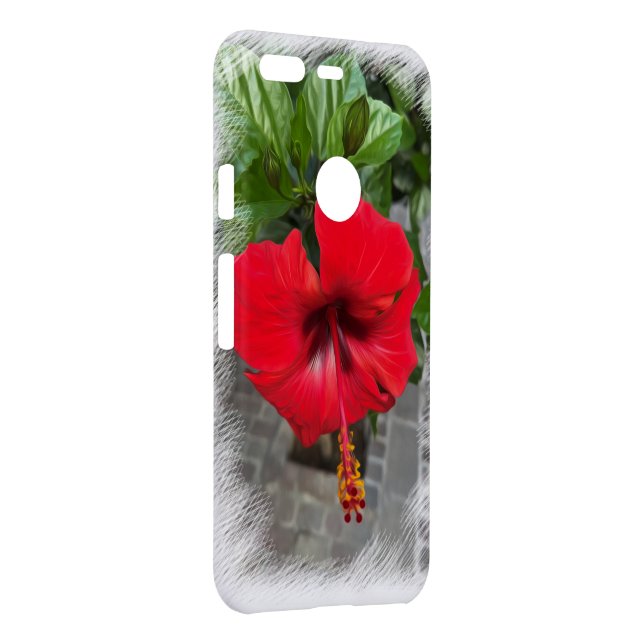 Bright red flower uncommon google pixel case (Back/Right)