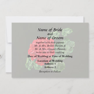 Bright Red Geranium Invitation