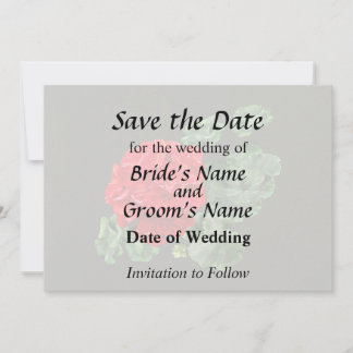 Bright Red Geranium Save The Date