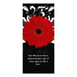Bright Red Gerbera Daisy on Black Rack Card