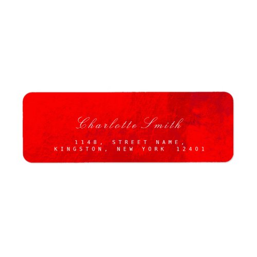 Bright Red Glass Metal Return Address Labels