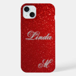 Bright Red Glitter Texture iPhone 15 Plus Case
