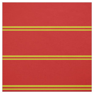 Bright red, gold striped design fabric