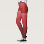 Bright Red Gradient, Fake Shorts, Custom Monogram Leggings
