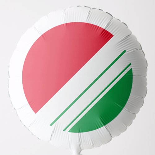 Bright Red Green Diagonal White Sports Stripes Balloon