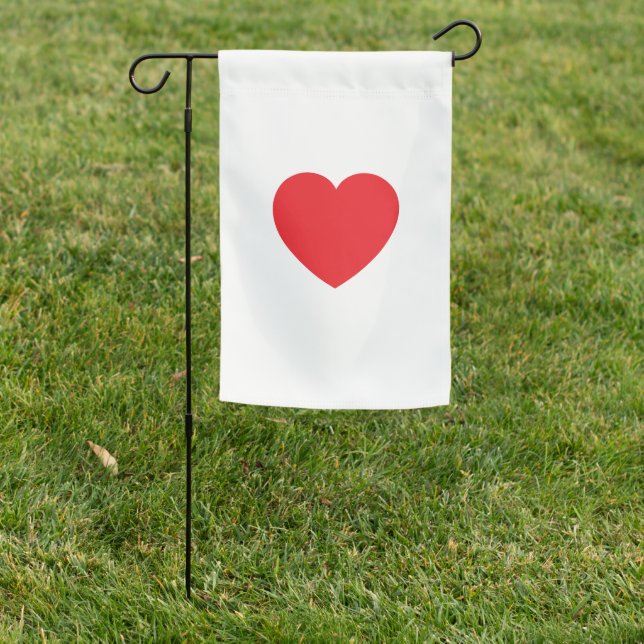 Bright Red Heart Mark Flag to Beautify Your Garden (In SItu)