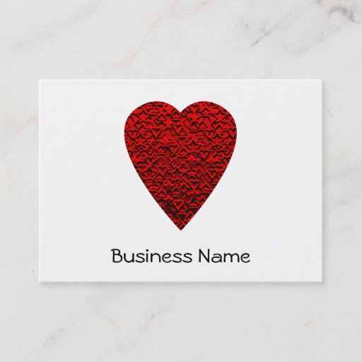 Customizable Bright Red Heart Picture. Business Card Templates