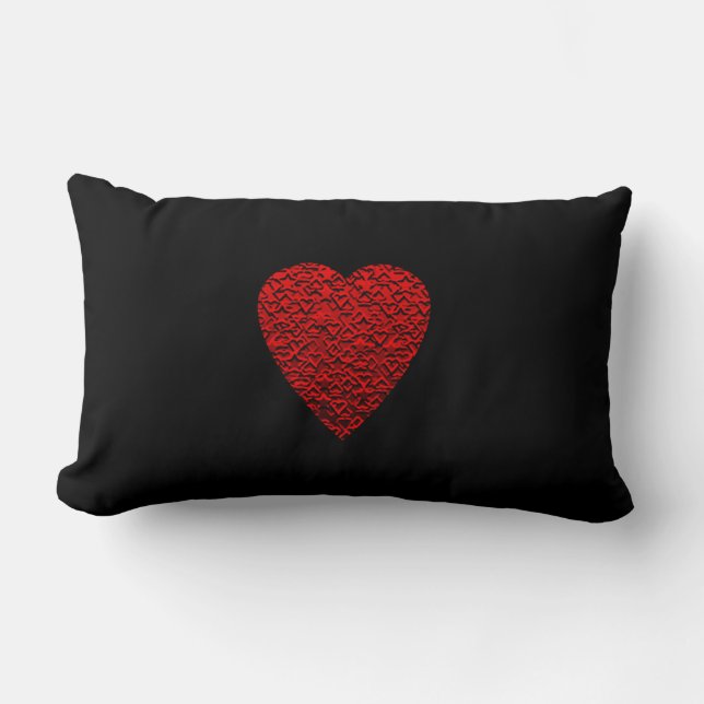 Bright Red Heart Picture. Lumbar Pillow (Front)