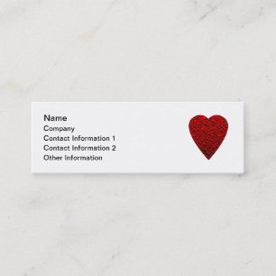 Bright Red Heart Picture. Mini Business Card