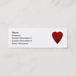 Bright Red Heart Picture. Mini Business Card
