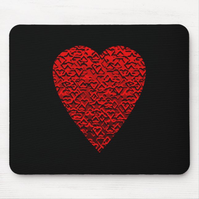 Bright Red Heart Picture. Mouse Pad (Front)