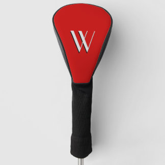 Bright Red Initialed Golf Head Cover