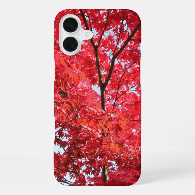 Bright Red Japanese Maple Tree Iphone Case (Back)