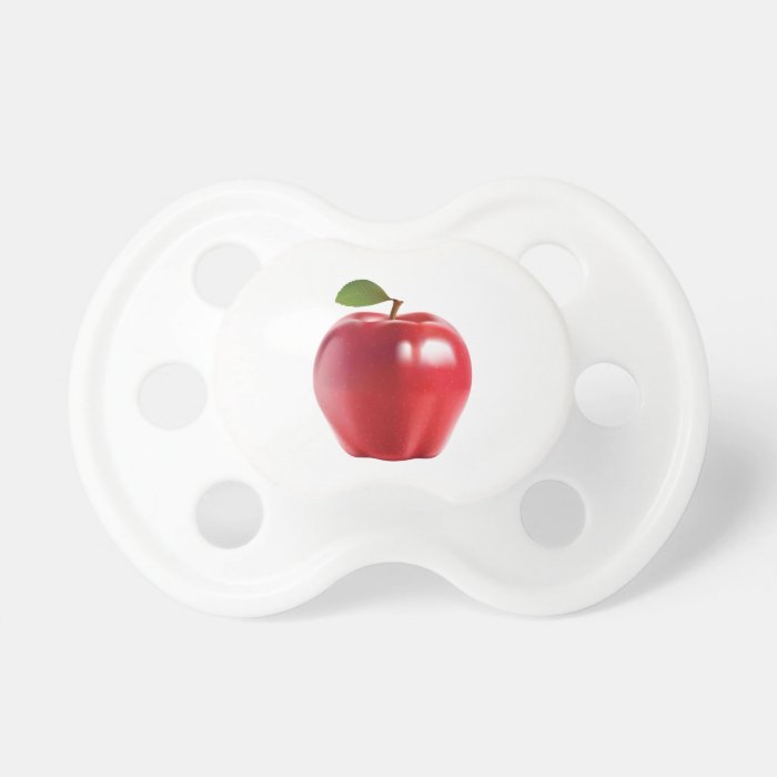 Bright Red Juicy Delicious Apple Pacifier