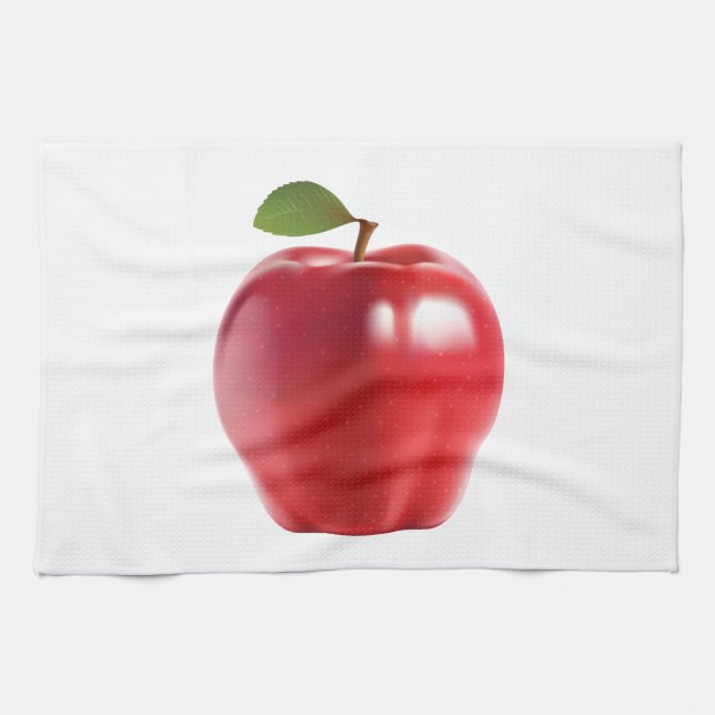 Bright Red Juicy Delicious Apple Towel (Horizontal)