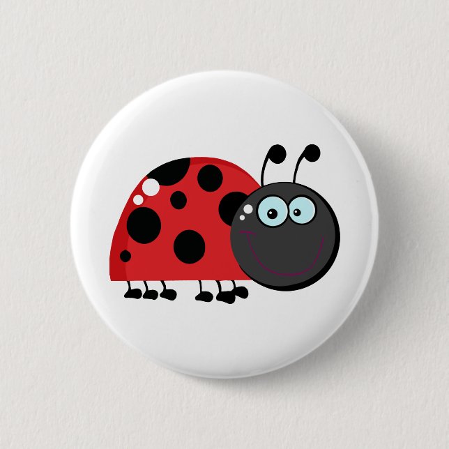 Bright Red Lady Bug Button (Front)