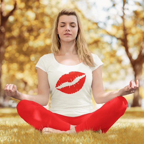 Bright Red Lipstick Kiss T_Shirt