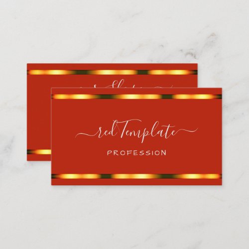 Bright Red Luxury Signature Handlettering Font Business Card