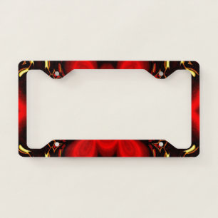 Bright Red Mandala License Plate Frame