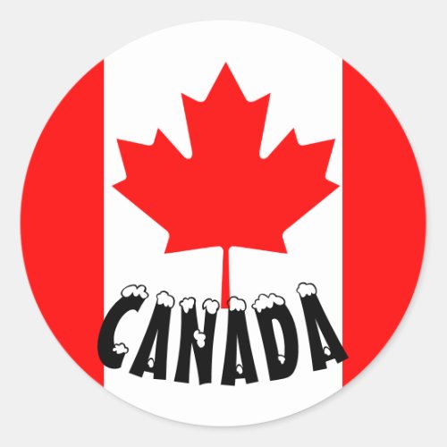 Bright Red Maple Leaf Canada Flag Classic Round Sticker