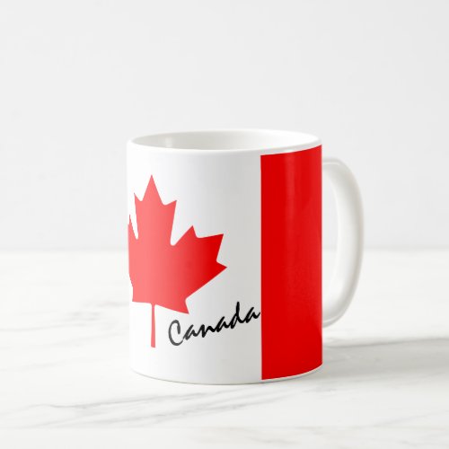 Bright Red Maple Leaf Canada Flag Coffee Mug