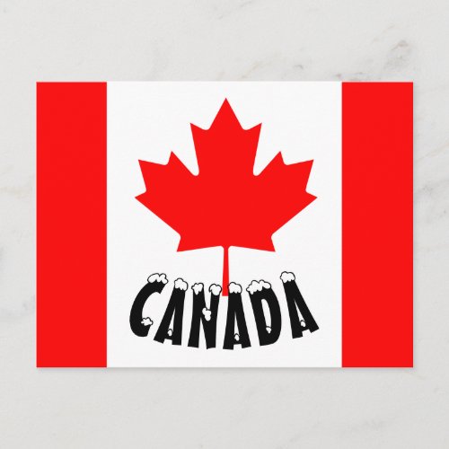 Bright Red Maple Leaf Canada Flag Postcard