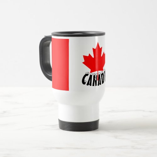 Bright Red Maple Leaf Canada Flag Travel Mug