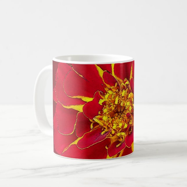 bright red marigold coffee mug (Front Left)