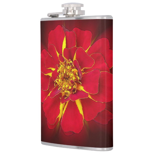bright red marigold flask (Left)