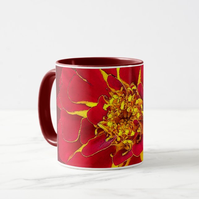 bright red marigold mug (Front Left)