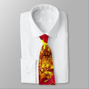 bright red marigold neck tie