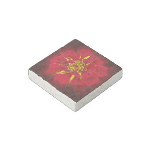 bright red marigold stone magnet