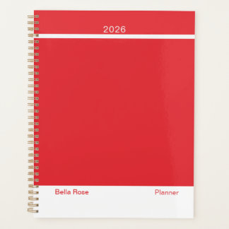 Bright Red Minimalist Planner