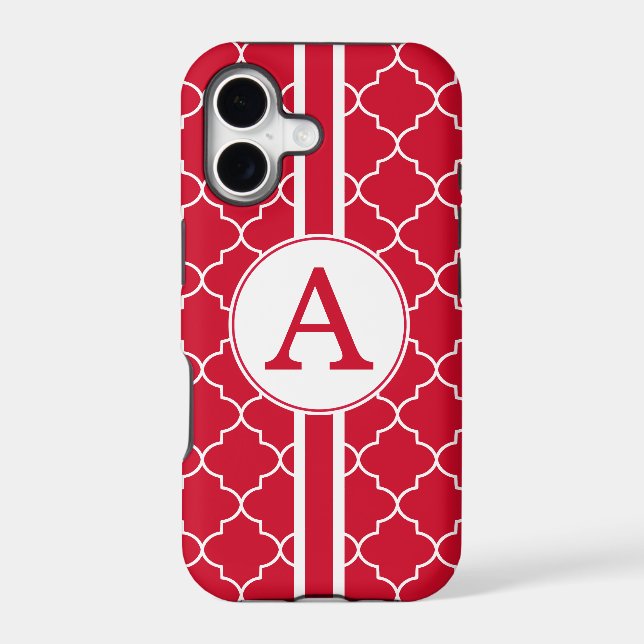 Bright Red Monogram iPhone 5 Case (Back)