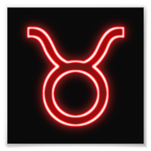 Bright Red Neon _ Taurus the Bull Star Sign