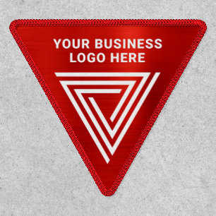 Bright Red Ombre Foil Inverted Triangle Logo Patch