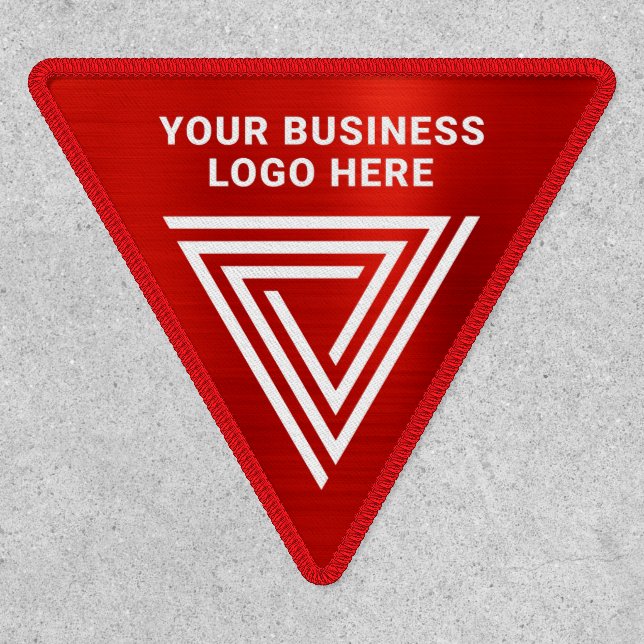 Bright Red Ombre Foil Inverted Triangle Logo Patch (Front)