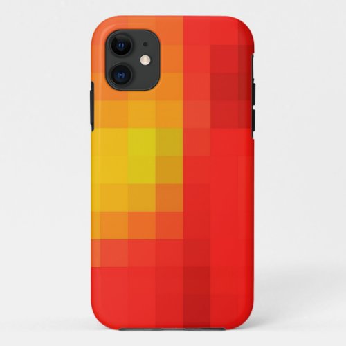 Bright Red Orange  Yellow Mosaic Abstract Pattern iPhone 11 Case