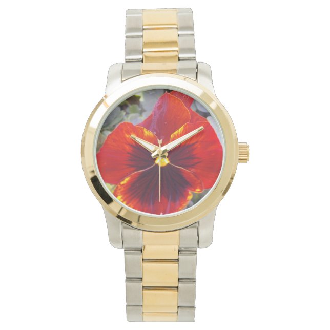 Bright Red Pansy, Watch (Front)