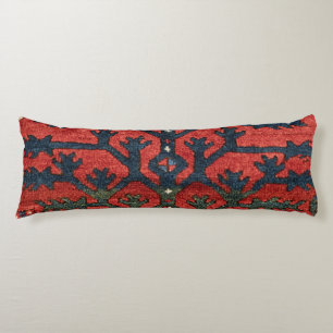 Bright Red Persian III Geometric Shapes  Body Pillow
